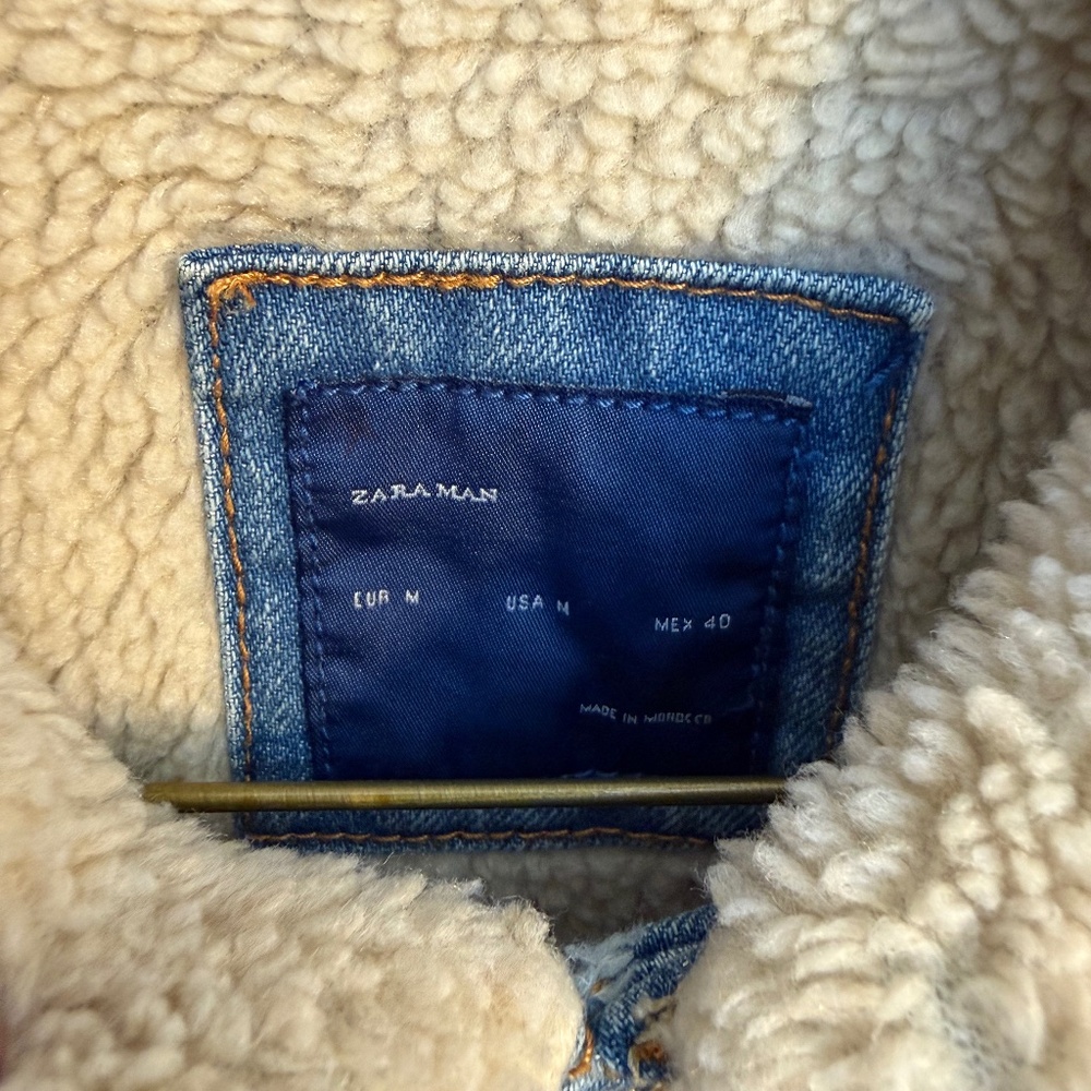 Zara Man shearling-lined denim jacket - Picture 3 of 4